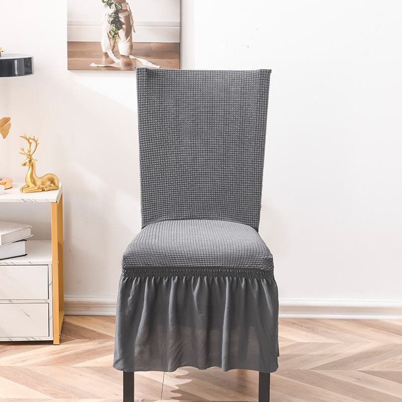 Elastična navlaka za stolice za blagovaonu – univerzalni suknjasti stil, tekstilni materijal, protuklizna, otporna na habanje, kvadratnog oblika, minimalistički dizajn