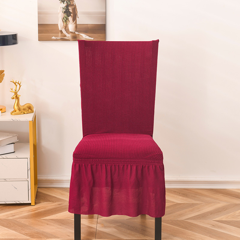 Elastična navlaka za stolice za blagovaonu – univerzalni suknjasti stil, tekstilni materijal, protuklizna, otporna na habanje, kvadratnog oblika, minimalistički dizajn