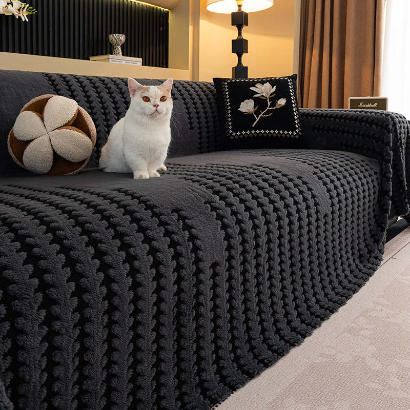 Shuyi pliš kauč navlaka za jesen-zimu, potpuno pokrivanje, protuklizni navlaka za jastuk, minimalistički modern stil