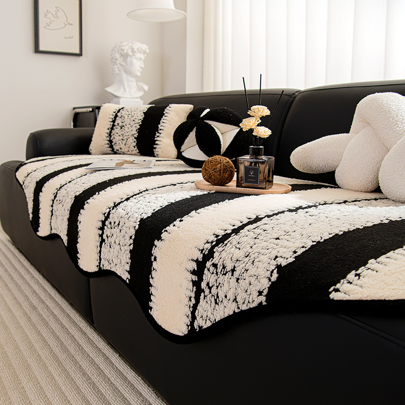Plišani navlaka za jastuk za kauč s nepravilnim oblikom i apstraktnim uzorkom, minimalistički stil, jesen-zima, protuklizna