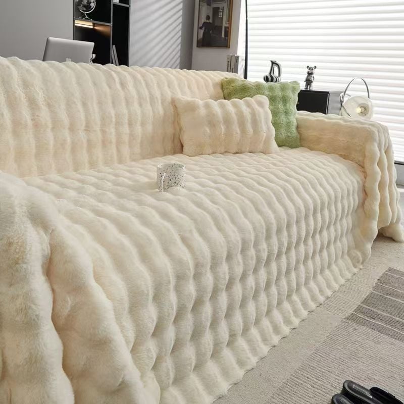 Κάλυμμα καναπέ από βελούδινο ύφασμα, αντιολισθητικό, καθολικό, ένα κομμάτι, μονόχρωμο, μινιμαλιστικό στυλ