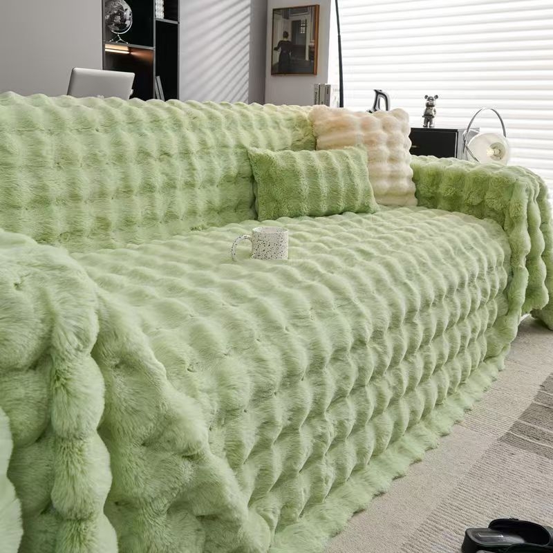 Κάλυμμα καναπέ από βελούδινο ύφασμα, αντιολισθητικό, καθολικό, ένα κομμάτι, μονόχρωμο, μινιμαλιστικό στυλ