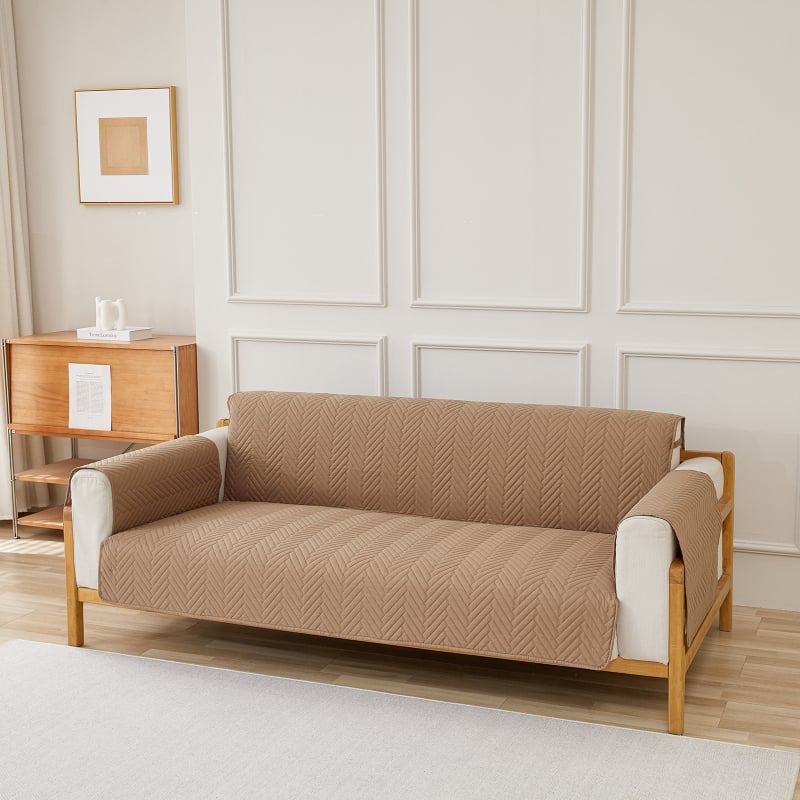 Husă canapea pentru două locuri | Poliester, model solid, stil minimalist, lavabilă în mașină