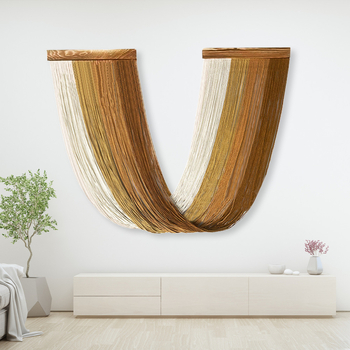 Tapéta - kézzel szőtt színblokkokkal rendelkező fali dekoráció, skandináv stílusú nappali dekor, bojtokkal (Anyag: Pamut; Stílus: Nordic; Gyártás: Kézi szövés; Forma: Kör; Mintázat: Egyéb)