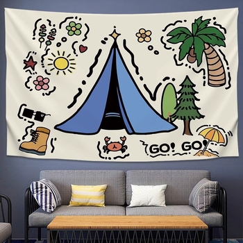 Goblen Cartoon pentru living – pluș, 100% bumbac, spălat manual