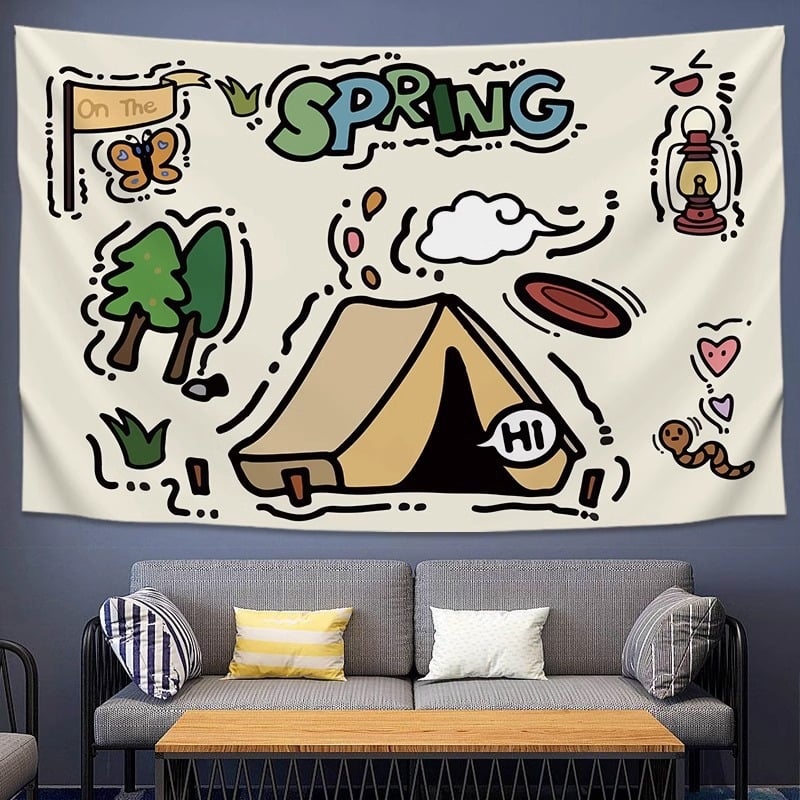 Goblen Cartoon pentru living – pluș, 100% bumbac, spălat manual