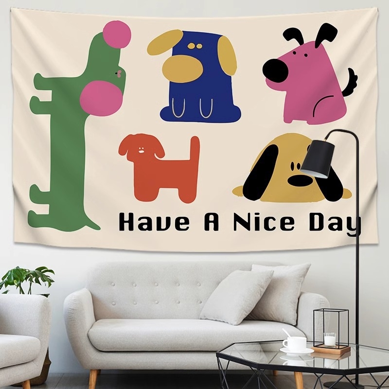 Goblen Cartoon pentru living – pluș, 100% bumbac, spălat manual