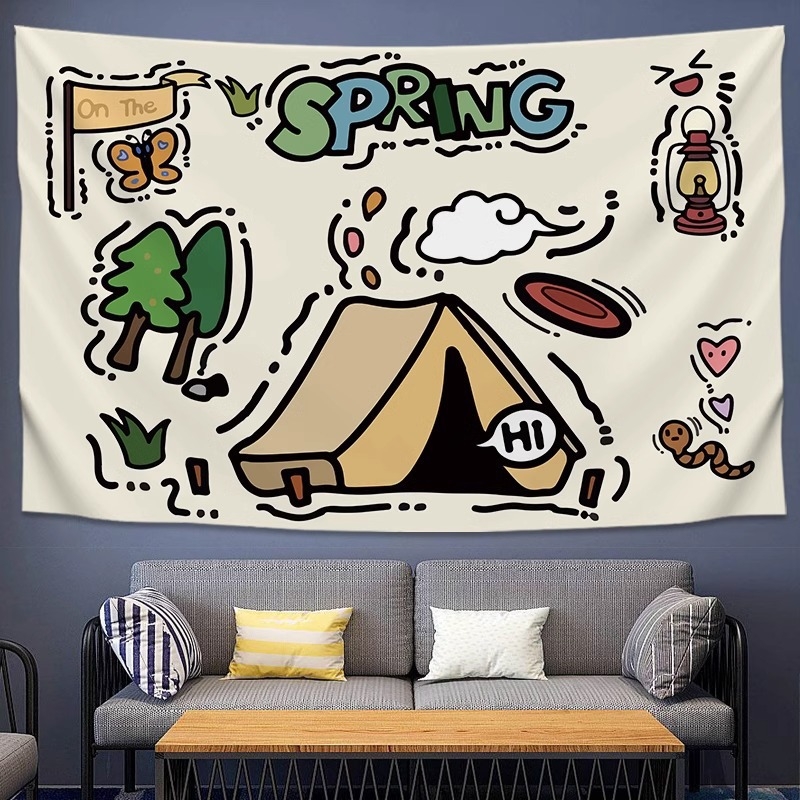 Goblen Cartoon pentru living – pluș, 100% bumbac, spălat manual