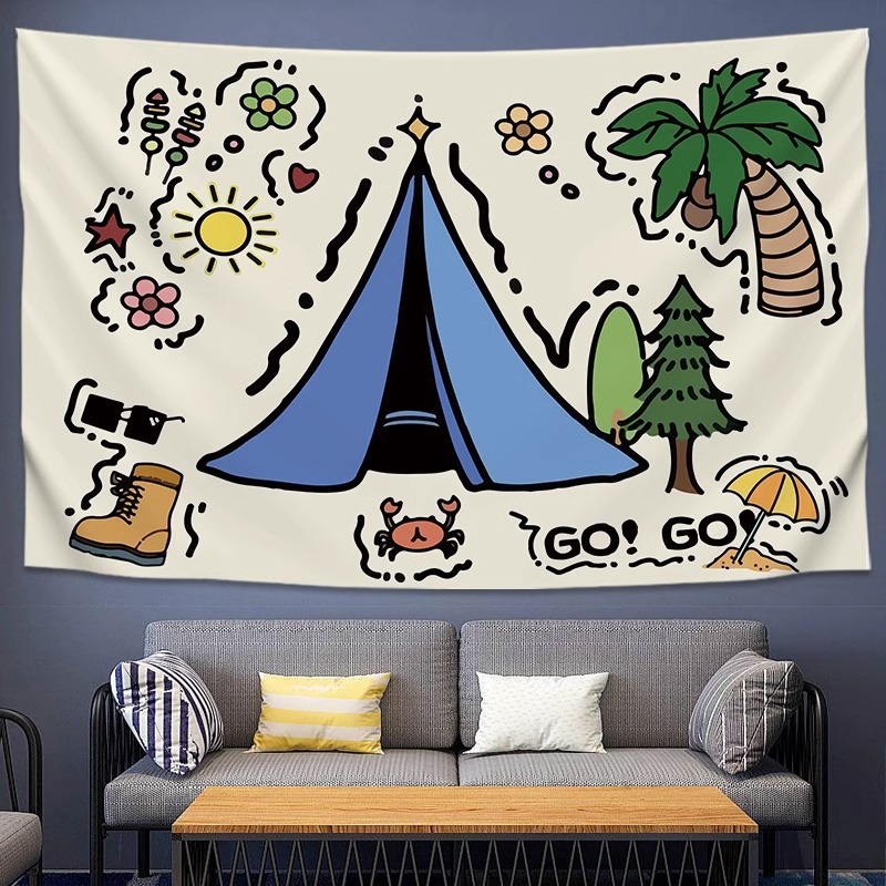 Goblen Cartoon pentru living – pluș, 100% bumbac, spălat manual