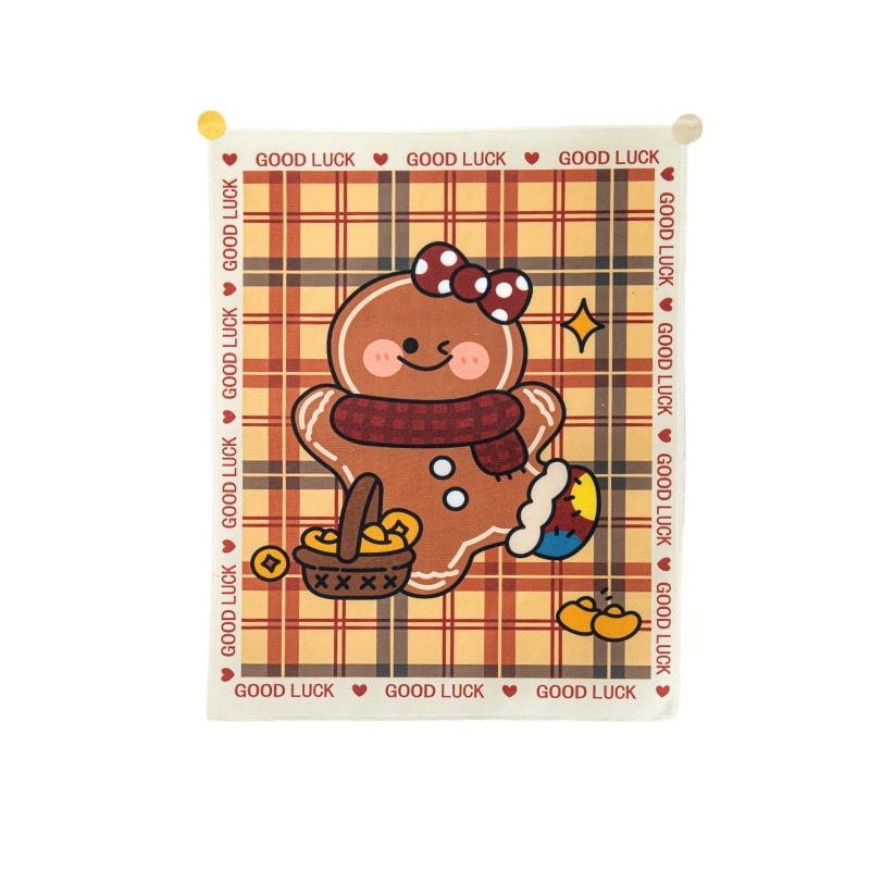 Tapiserie decorativă pentru perete cu motiv desen animat — 100% poliester, cu componente din bumbac, personalizabilă, stil japonez și koreean, pentru living, dormitor, spațiu de studiu, cameră a copiilor