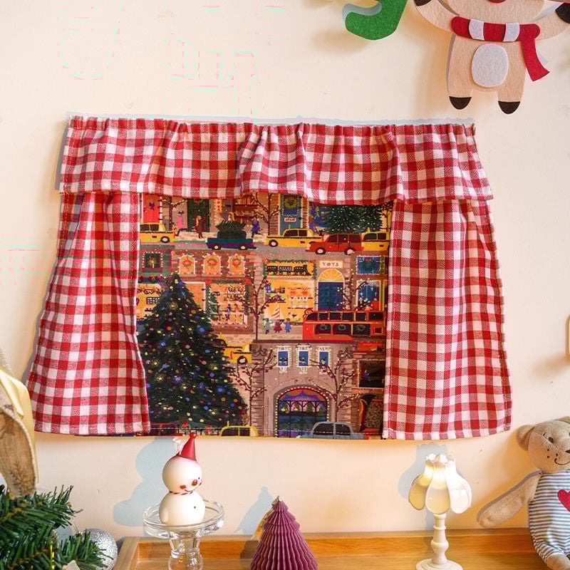 Nordic stiliaus pūkuotas gobelenas svetainei — 3D Kalėdų sieninis gobelenas, rankų mezgimas, 70-80% medvilnė