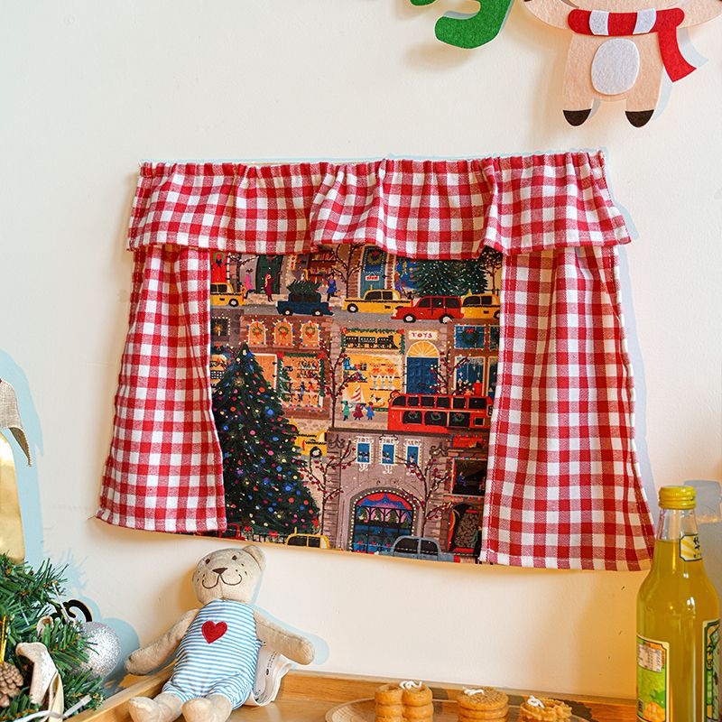 Nordic stiliaus pūkuotas gobelenas svetainei — 3D Kalėdų sieninis gobelenas, rankų mezgimas, 70-80% medvilnė