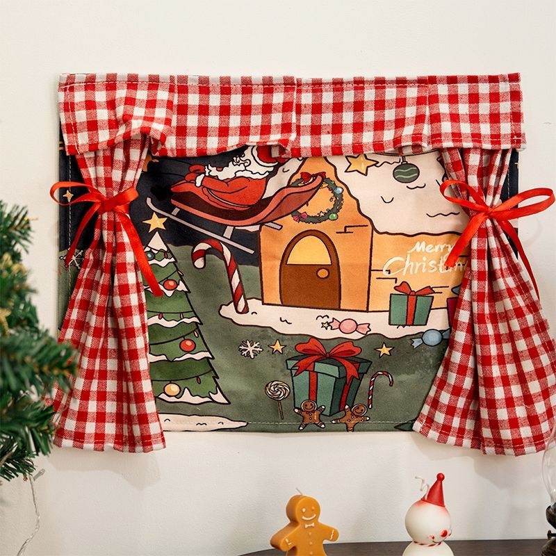 Nordic stiliaus pūkuotas gobelenas svetainei — 3D Kalėdų sieninis gobelenas, rankų mezgimas, 70-80% medvilnė