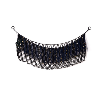 Medvilninis žaislų laikymo tinklas, rankų audimas, stačiakampis sieninis gobelenas, šiuolaikinis minimalistinis stilius, rankinis plovimas