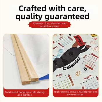 Tapetų kalendoriaus sieninis paveikslas: šiuolaikinis minimalistinis stilius, animacinių piešinių motyvas, tinkamas svetainei, miegamajam, lauke