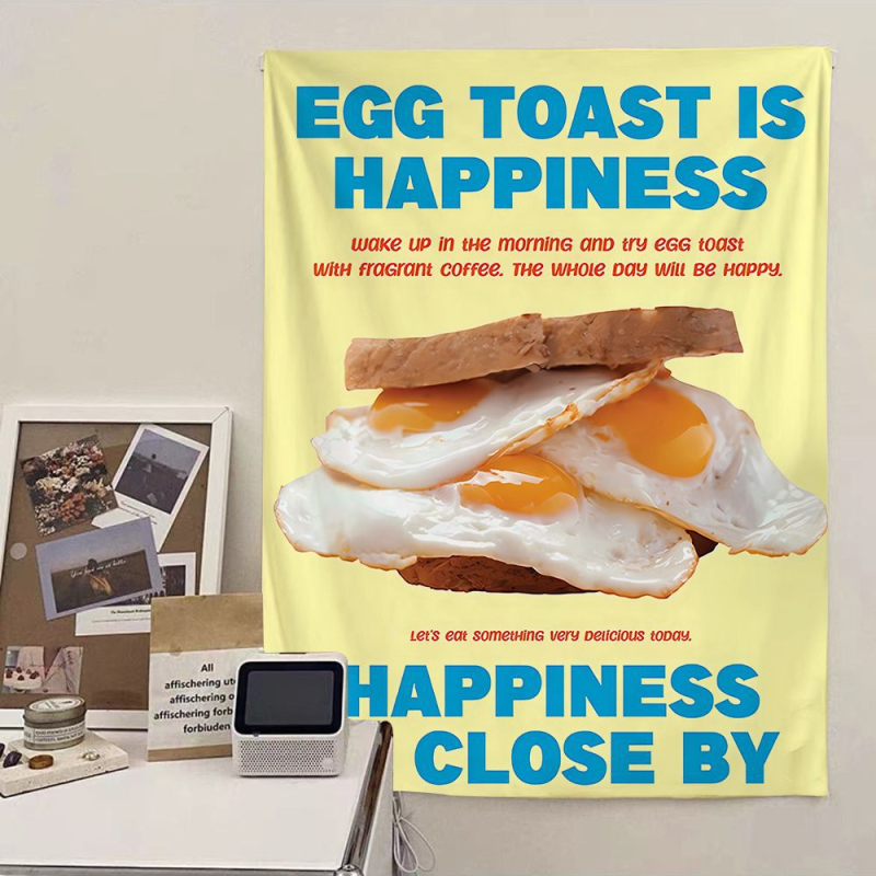 Korejos stiliaus sienos gobelenas su širdies raštu, iš pūkoto audinio su 41–50% poliesterio, skaitmeninis termotransferas