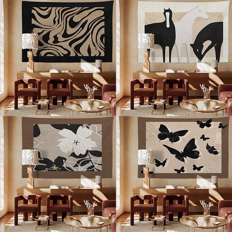 Fali gobelin - plüss anyag, fő szövet 100% poliészter, alsó réteg 30% gyapot, téglalap alakú, modern minimalist stílus, digitális hőtranszfer, motívum: rajzfilm/anime.