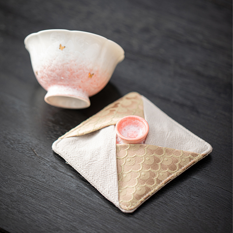 Protecția capacului bolului pentru ceremonia ceaiului – husă din textile, rezistentă la căderi, ușor de transportat, țesătură îngroșată (Categoria: Accesorii pentru ceremonia ceaiului; Material: Textil; Lansare: 2024; Calitate: Primă Clasă; Stil: Noul stil