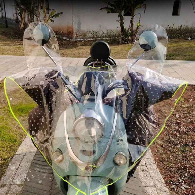 Nedz izturīgs priekšējais pārsegs elektriskajiem transportlīdzekļiem un motocikliem; centrālās paneļa aizsardzība; pastiprināts ūdensnecaurlaidīgs dizains