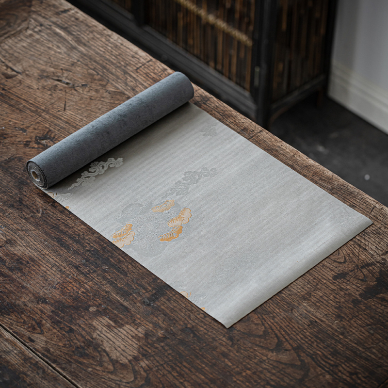 Tea Mat i stolni runner, brokat s pozlaćenim niti jacquardom, Cloud Pine uzorak, Novi kineski stil, Podrijetlo Fužou, Težina 0,6 kg s pakiranjem (Materijal: Brokat; Uzorak: Cloud Pine s pozlaćenim nitima; Stil: Novi kineski stil; Podrijetlo: Fužou; Težina:
