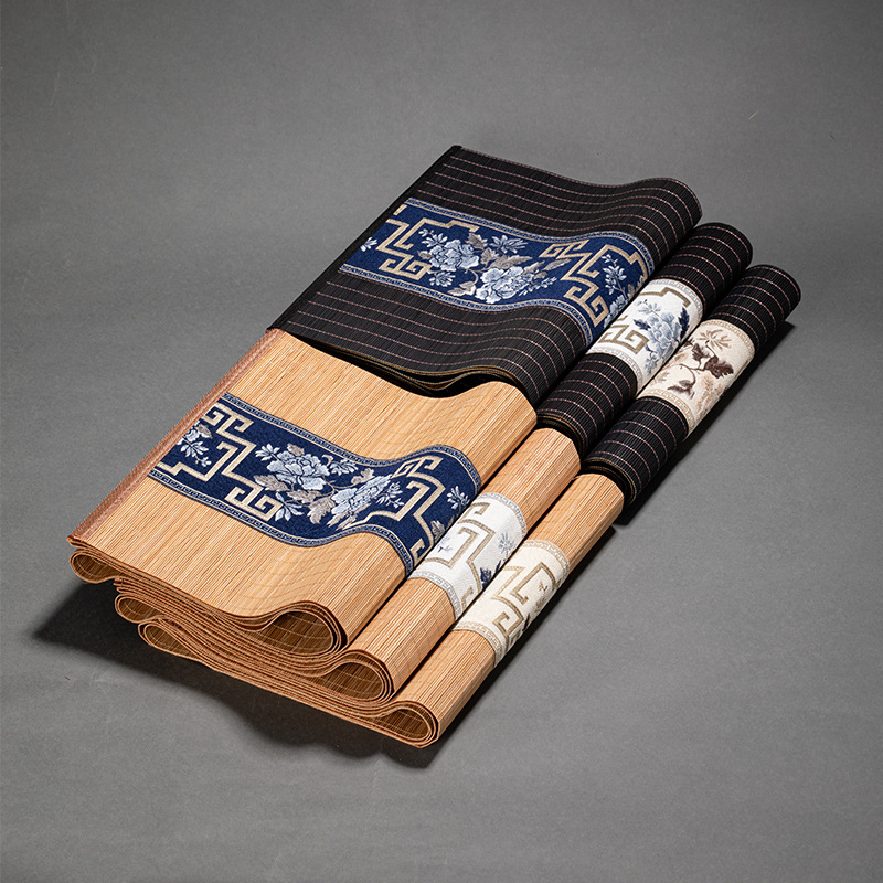 Bambusni stolni runner za čaj – zen stil, novi kineski stil, jacquard tkanina, 90% bambusa, 10% poliester