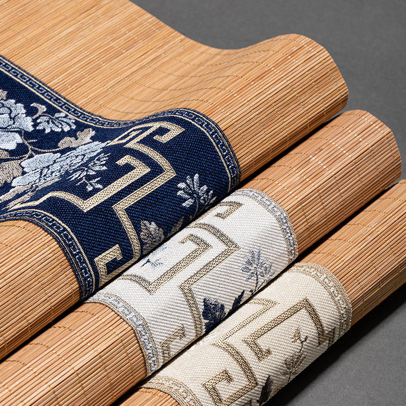 Bambusni stolni runner za čaj – zen stil, novi kineski stil, jacquard tkanina, 90% bambusa, 10% poliester