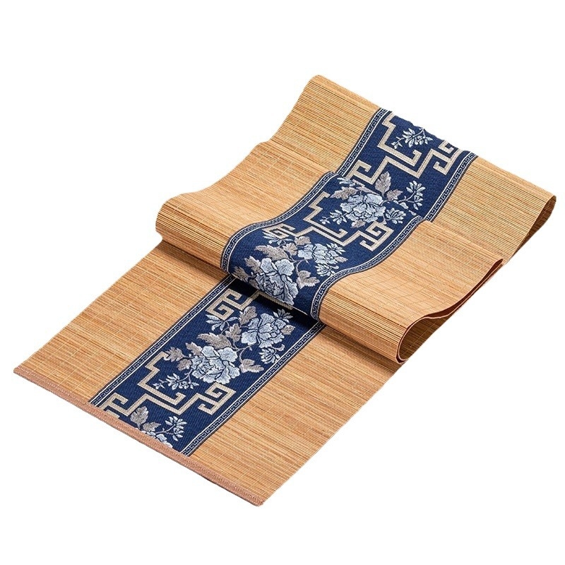 Bambusni stolni runner za čaj – zen stil, novi kineski stil, jacquard tkanina, 90% bambusa, 10% poliester