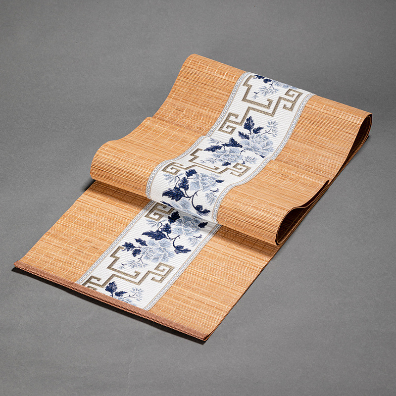 Bambusni stolni runner za čaj – zen stil, novi kineski stil, jacquard tkanina, 90% bambusa, 10% poliester