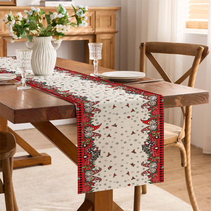 Stolni runner od poliestera, skandinavski stil, print biljaka i cvijeća, glavni materijal 90% poliester, 10% sekundarni, prilagodljiv