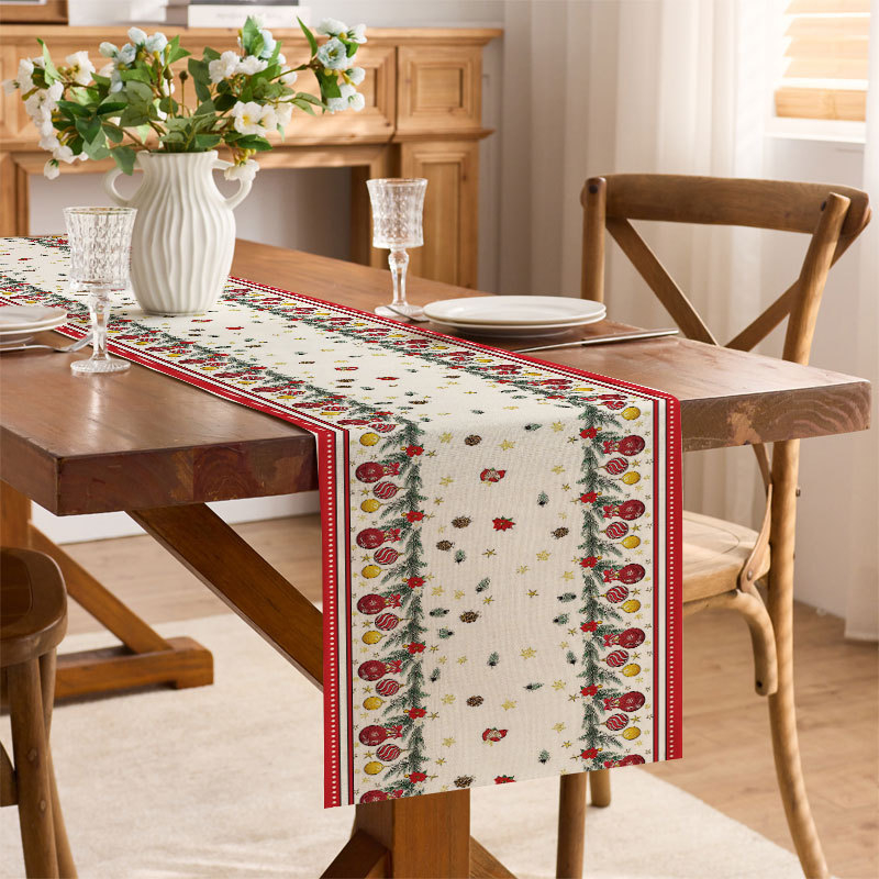 Stolni runner od poliestera, skandinavski stil, print biljaka i cvijeća, glavni materijal 90% poliester, 10% sekundarni, prilagodljiv