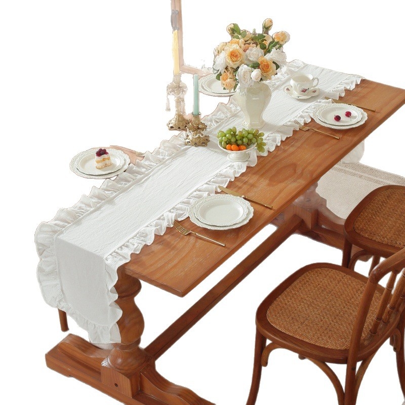 Lexuanxiu puuvillane ruutlaua kate, plieetitud lotuslehe äärt, minimalistlik luksus stiil, kohandatav