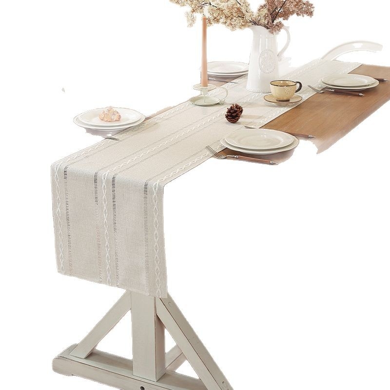 Steag de masă – poliester, dreptunghiular, cu dungi, antiderapant, rezistent la temperaturi ridicate