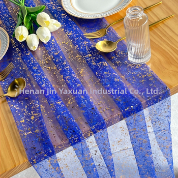 Kuldse fooliumiga tüll-laua laudlina kaasaegse minimalistliku stiiliga, särav võrgutusega, polüesterkangas, põhistruktuur polüester ja alakomponent polüester, kohandamine saadaval