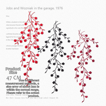 Siuvinėta plomų žiedų motyvo applikacija namų dekorui ir drabužiams — Siuvimo siūlai; Naudojimas: dekoravimas, drabužiai