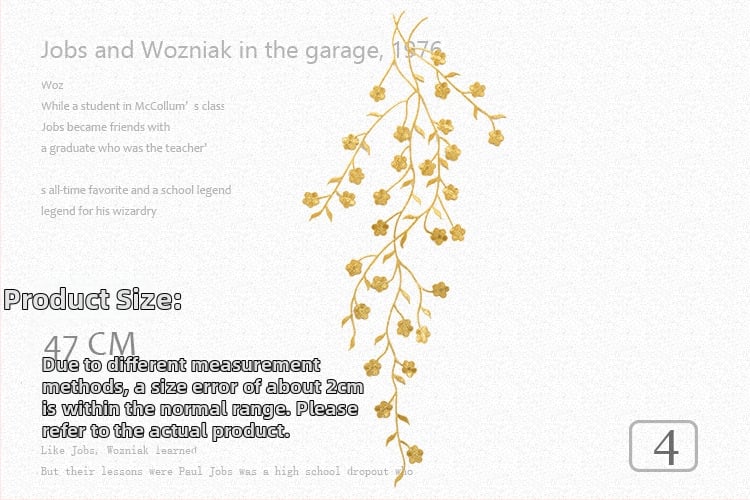 Siuvinėta plomų žiedų motyvo applikacija namų dekorui ir drabužiams — Siuvimo siūlai; Naudojimas: dekoravimas, drabužiai