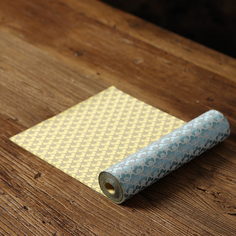 Runner de masă Satin, 80% nylon, 20% bumbac, model frunze, stil chinez nou