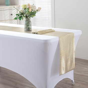 Runner de masă cu paiete, stil lux ușor, poliester, model solid, potrivit pentru sufragerie, dormitor, exterior, restaurant, spații comerciale