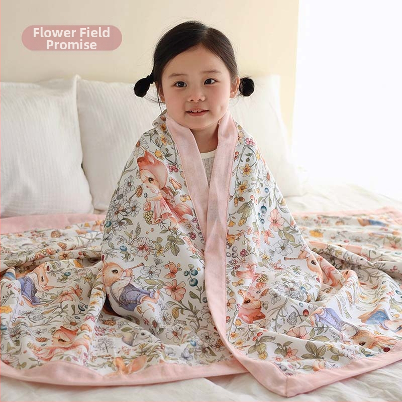 Kūdikio pledas iš bambukų pluošto, keturių sluoksnių, kvėpuojantis ir prakaitą sugeriantis, skirta naujagimiams vasarą