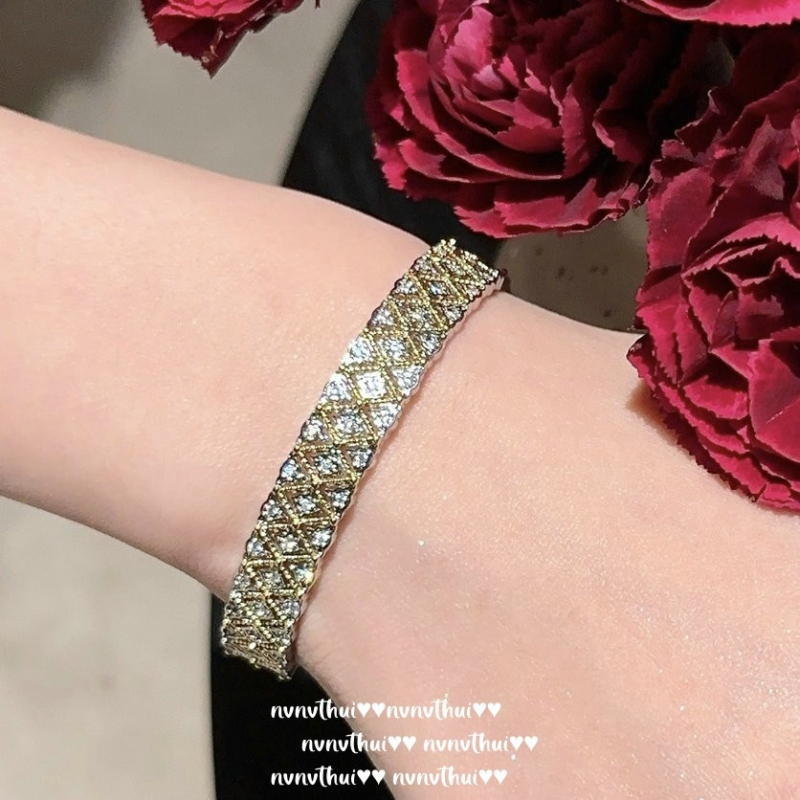 Nvnv thui brățară geometrică cu zirconiu cubic sintetic, micro-setare, stil palat