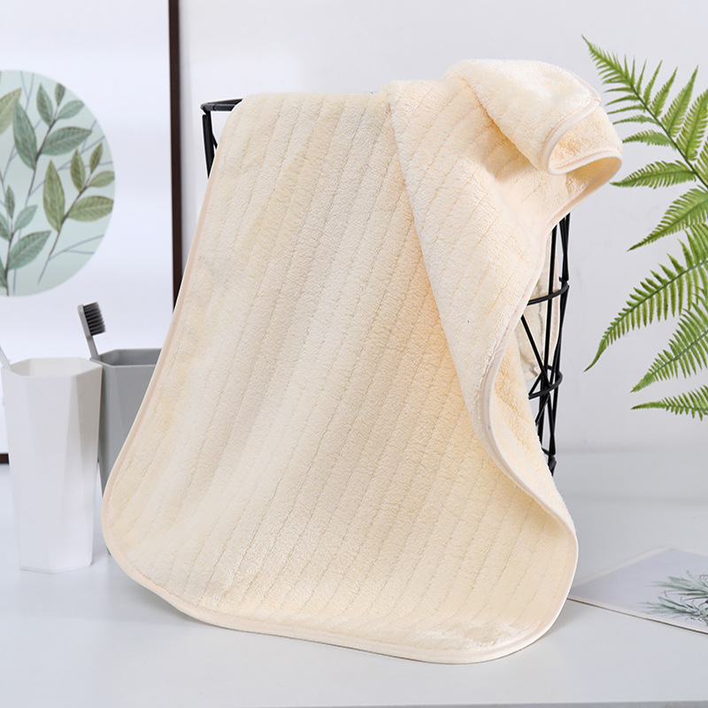 Prosop de baie Mu Tian din fleece coral, 32S, 200 g+, terminare cu tiv