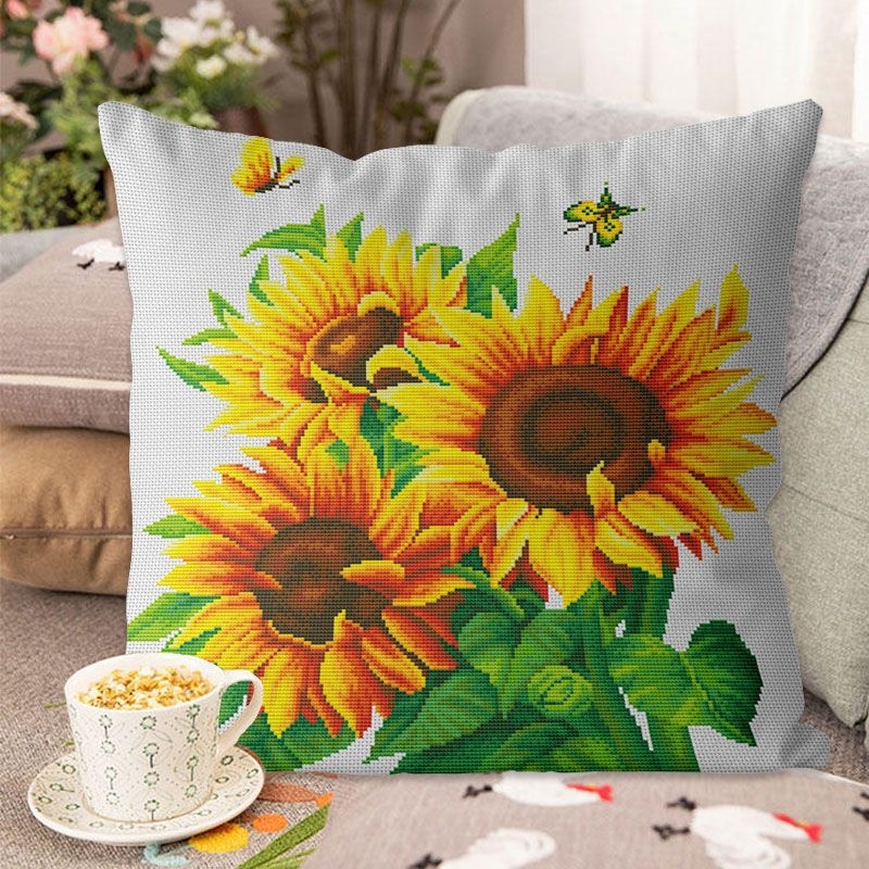 Saulės spindulių kryžminio siuvimo DIY pagalvės uždangalas | 9ct audinys, šiaurinis stilius, Unique prekinis ženklas, plastinis lakštas