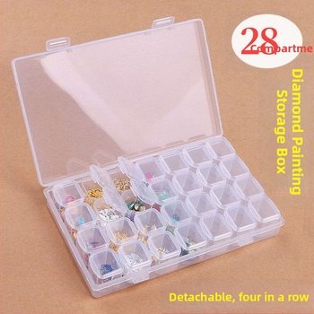 Dijamanto paveikslų įrankių saugojimo dėžutė, 64 tinkleliai, peizažo raštas, šiuolaikinis minimalistinis