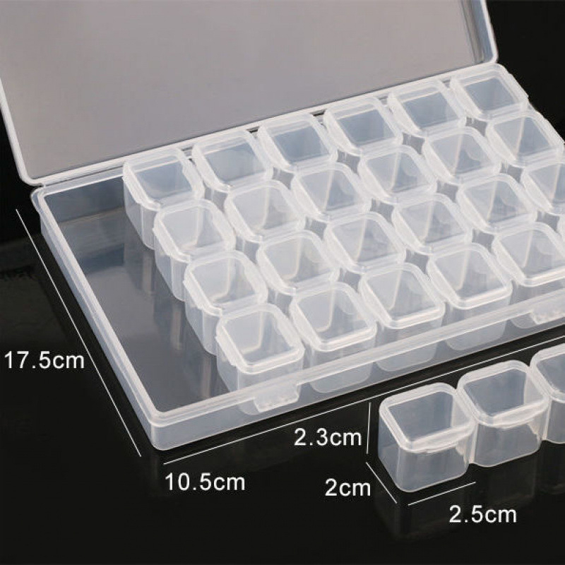 Dijamanto paveikslų įrankių saugojimo dėžutė, 64 tinkleliai, peizažo raštas, šiuolaikinis minimalistinis