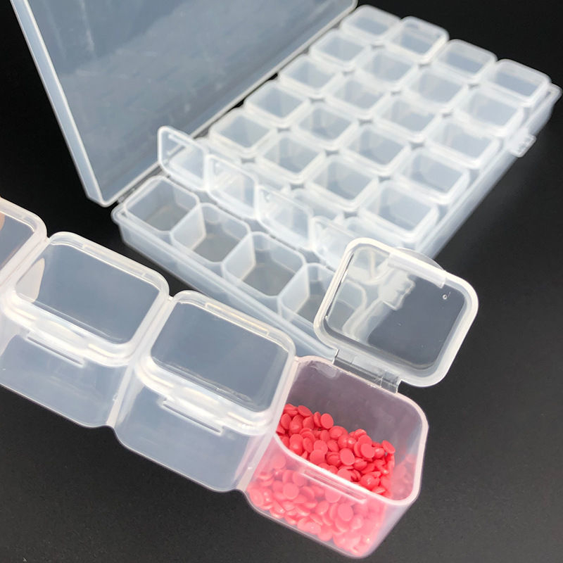 Dijamanto paveikslų įrankių saugojimo dėžutė, 64 tinkleliai, peizažo raštas, šiuolaikinis minimalistinis