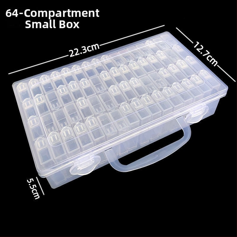 Dijamanto paveikslų įrankių saugojimo dėžutė, 64 tinkleliai, peizažo raštas, šiuolaikinis minimalistinis