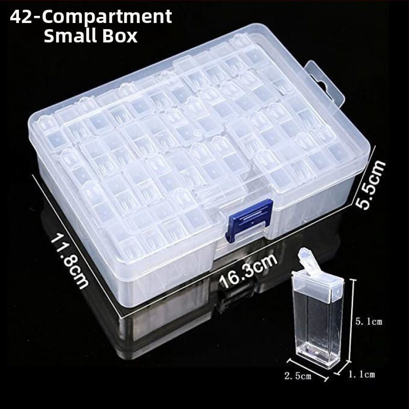 Dijamanto paveikslų įrankių saugojimo dėžutė, 64 tinkleliai, peizažo raštas, šiuolaikinis minimalistinis