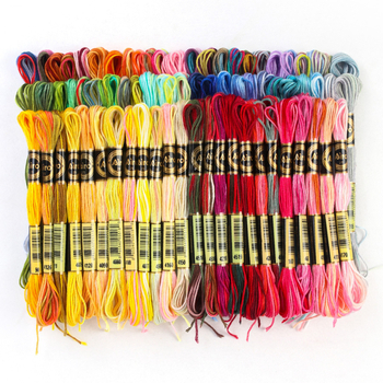 Kryžminio siuvimo siūlų rinkinys, 8,6 m, 6 siūlai, gradientinis segmento dažymas, poliesteris