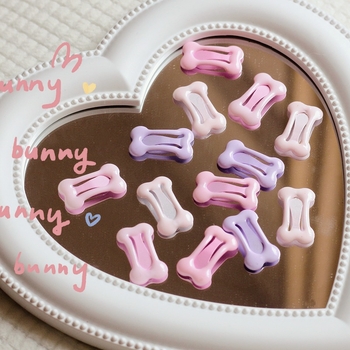 Clip pentru păr pentru copii, în formă de os, din aliaj de fier, finisare cu picurare de ulei, BB clip, stil de vacanță