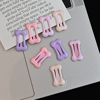 Clip pentru păr pentru copii, în formă de os, din aliaj de fier, finisare cu picurare de ulei, BB clip, stil de vacanță