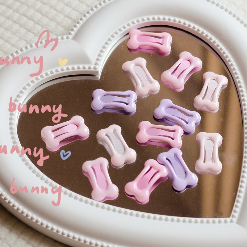 Clip pentru păr pentru copii, în formă de os, din aliaj de fier, finisare cu picurare de ulei, BB clip, stil de vacanță